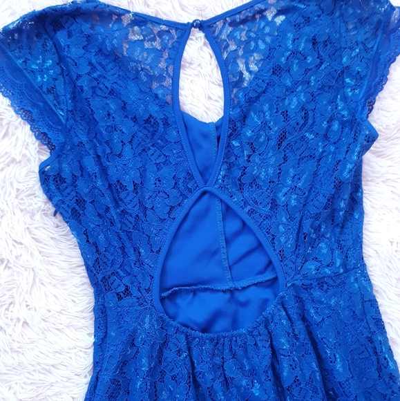 Charlotte Russe Dresses & Skirts - Lacy spring time pretty femme blue dress